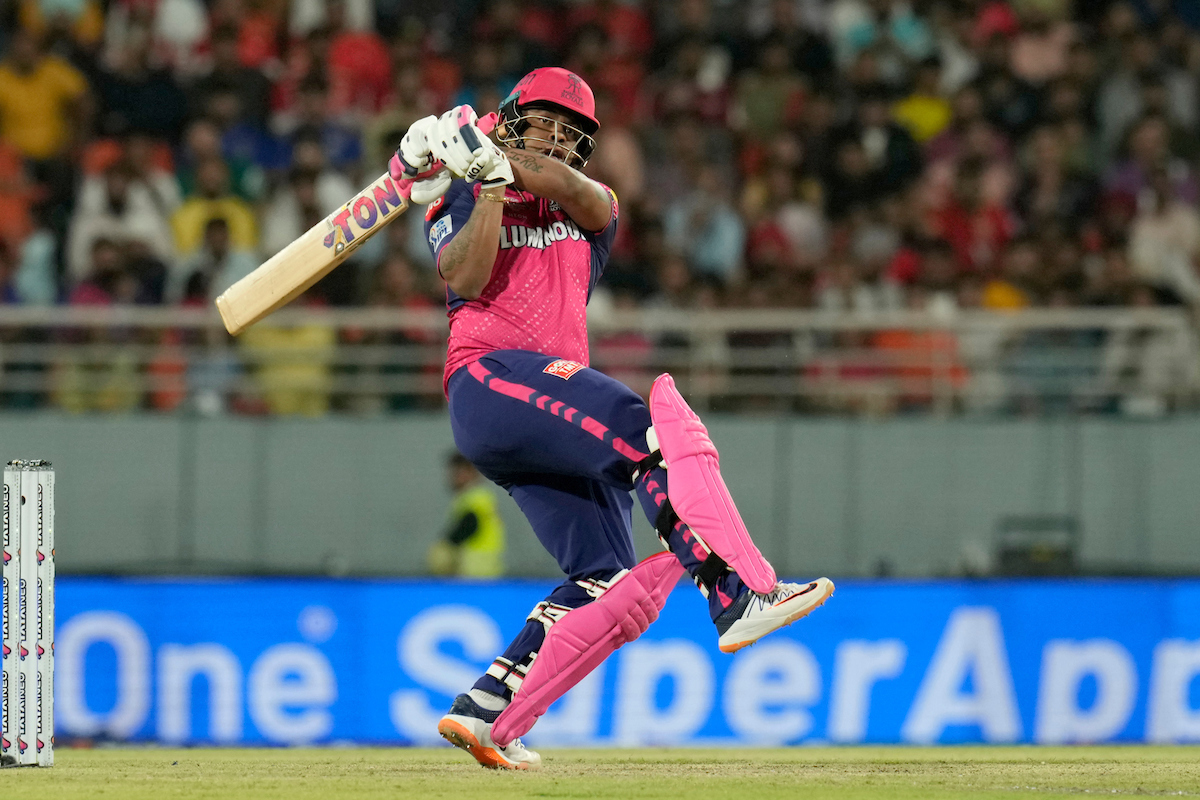 Shimron Hetmyer hit 3 sixes and a four at the crunch in a 10-ball 27 to earn Rajasthan Royals victory over Punjab Kings in the IPL match at Mullanpur on Saturday.