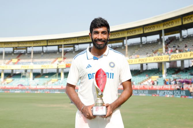 Jasprit Bumrah was named Player of the Match for his nine-wicket haul