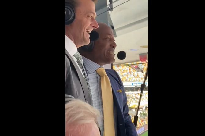 Brian Lara who was part of the broadcast commentary team, Brian Lara was in tears after Shamar Joseph took the final Australian wicket to help the Windies to an 8-run win at the Gabba, on Sunday