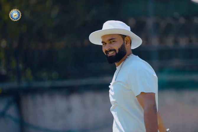 Rishabh Pant during rehab at the National Cricket Association in Bengaluru