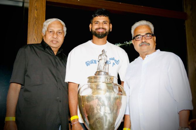 Shreyas Iyer with the Ranji Trophy 