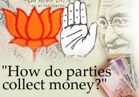 How do parties collect money?