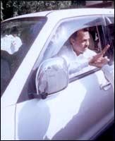 Ajit Pawar in his Toyota Land Cruiser is difficult to catch up with