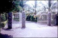 Entrance to Sharad Pawar's sprawling farmhouse outside Baramati