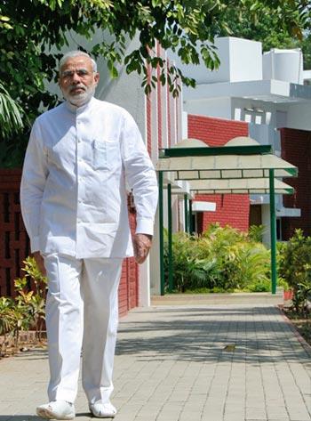 Gujarat Chief Minister Narendra Modi, at his official residence in Gandhinagar