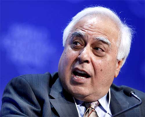 Kapil Sibal attends a session at the World Economic Forum