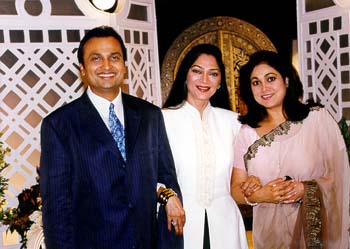 Simi Garewal with Tina and Anil Ambani