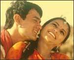 Aamir Khan and Gracy Singh in Lagaan 