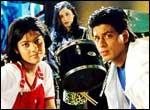 Kajol, Rani Mukherji and Shah Rukh Khan in Kuch Kuch Hota Hai