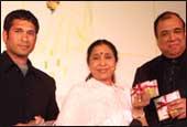 Sachin Tendulkar, Asha Bhosle and Vijay Lazarus