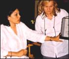 Mira Nair on the sets of Hysterical Blindness