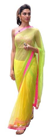 Deepika Lime Yellow Saree