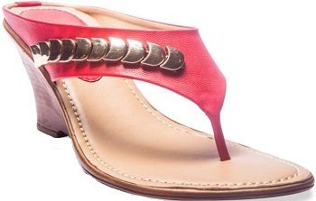 Red heeled wedges