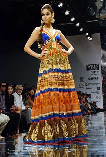 This Kavita Bhartia creation is set off perfectly by tasteful Indian accessories