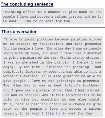 The conclusion and the complete conevrsation