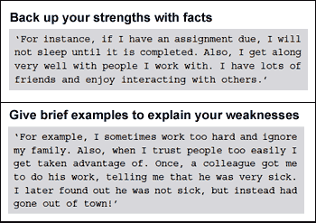 How to present your strengths and weaknesses