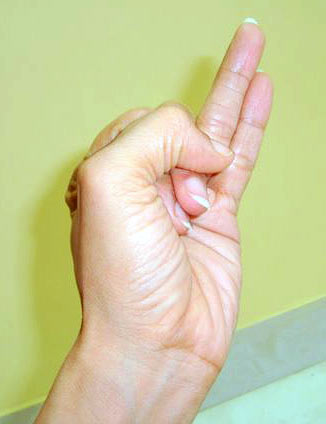 Vata naashak mudra (Controlling air hand gesture)