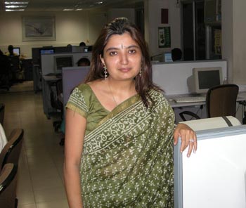 Shilpi at the Barrier Break Technologies office in suburban Mumbai.