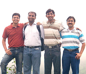 (From L-R) Avinash, Pankaj, Navneesh and Lalit started off from a garage, a la Apple Inc