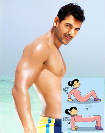 Dips will give you triceps like John Abraham's