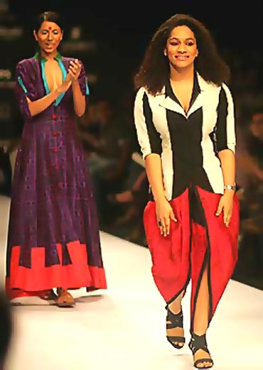 On the ramp at the Lakme Fashion Week