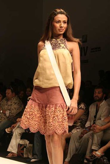 A trendy khadi ensemble by designer Soumitra Mondal