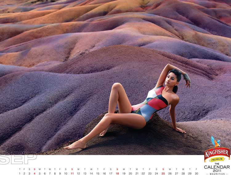 September is sensual with Anjali Lavania, Kingfisher calendar 2011