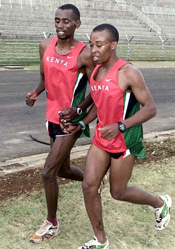 Henry and Joseph train for before the Athens Paralympics in 2004.