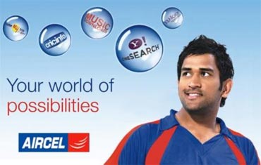Dhoni is the brand ambassador for Aircel