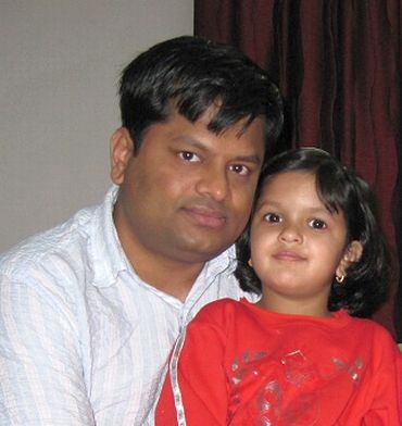 Abhijit Gore with his daughter Riva