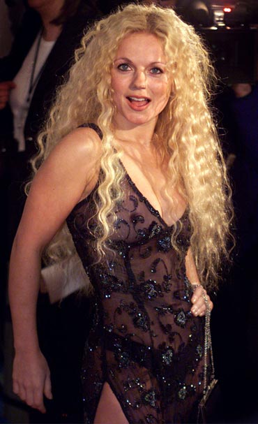 British singer Geri Halliwell shows off a transparent dress at the MTV Europe awards ceremony.