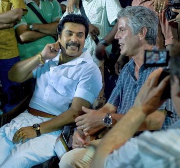 Bourdain visits Mammooty on the sets