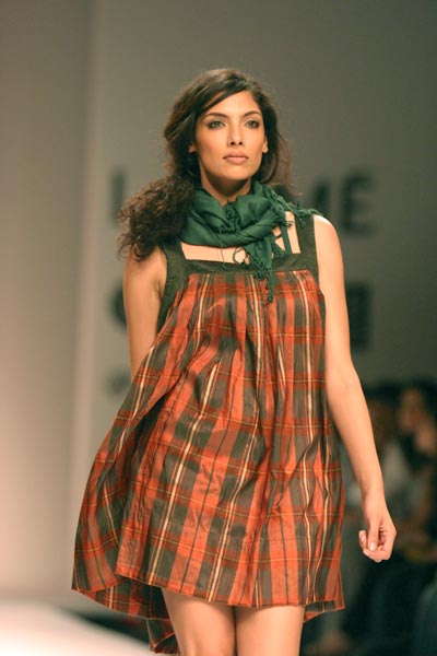 Asmita Marwa had this checkered tartan khadi fabric specially created