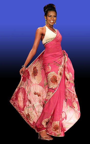 Michelle Obam's sari look