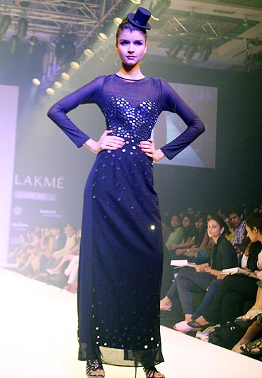 A model in a Jelin George design at Lakme Fashion Week