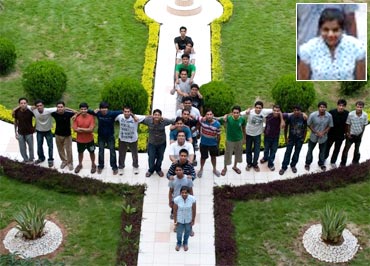 Piyusha Baghel leading her batchmates at IIM Ranch in this group picture