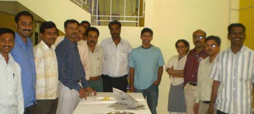 Ravikant Kalluri with his colleagues at Myrada