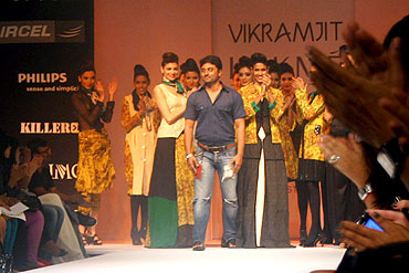 Vikramjit steps out with his models.