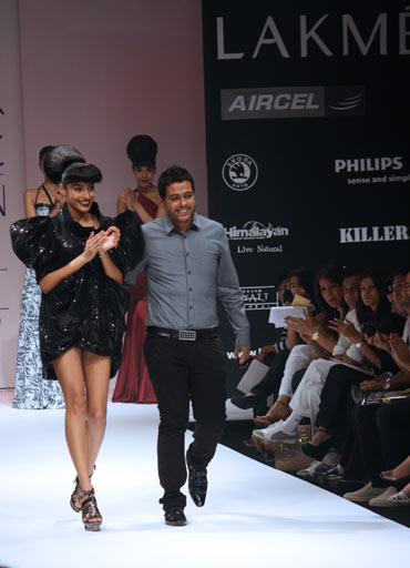 Designer Jatin Varma steps out with his show stopping entry in tow