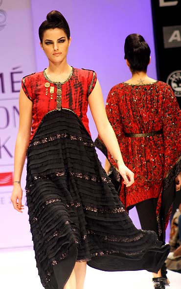 A model showcases Smriti Gupta's creation