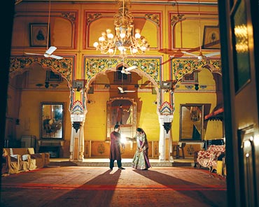 At Digi Palace, Jaipur, Rajasthan, Viral and Swati dance after their sangeet, a pre-wedding ritual