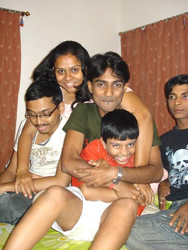 Bulbuli Ghosh shares a light moment with her brothers