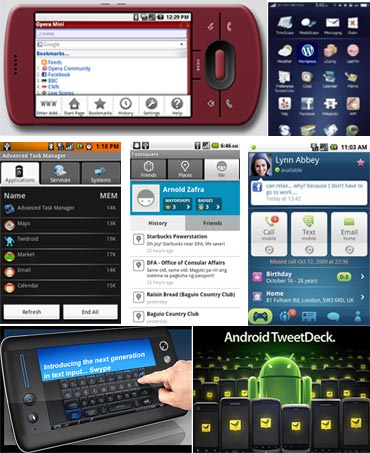 A collage of the must-have free Android apps