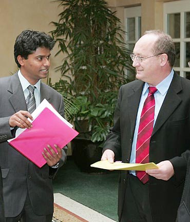 Ferose with Gerhard Oswald, board member, SAP