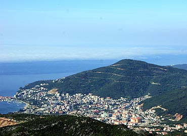A view of Budva city, one of the oldest settlements on the Montenegro coast.