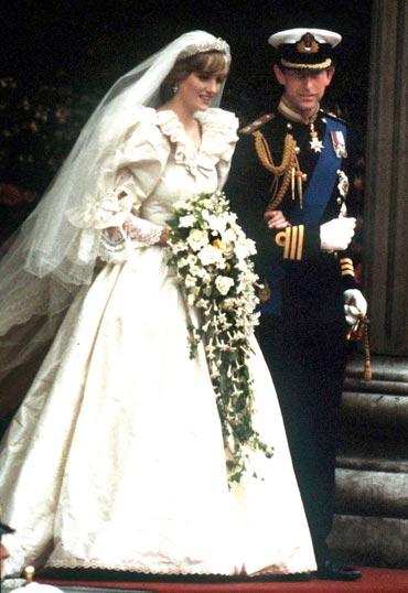 Princess Diana and Prince Charles on their wedding day