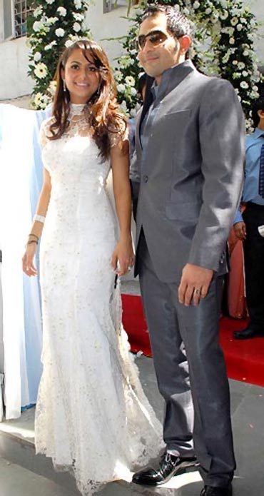 Amrita Arora and Shakeel Ladak on their wedding day