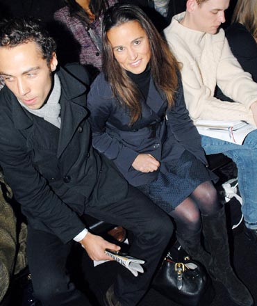 Pippa Middleton attends the Issa catwalk show during London Fashion Week on February 23, 2010 in London, England