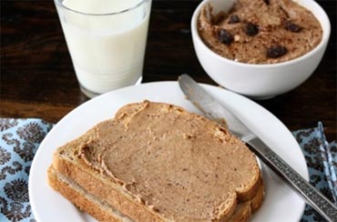 Almond butter on multigrain bread