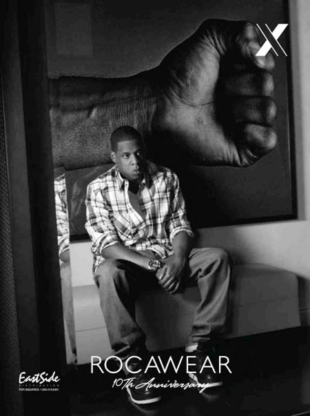 Jay-Z wearing designs from Rocawear